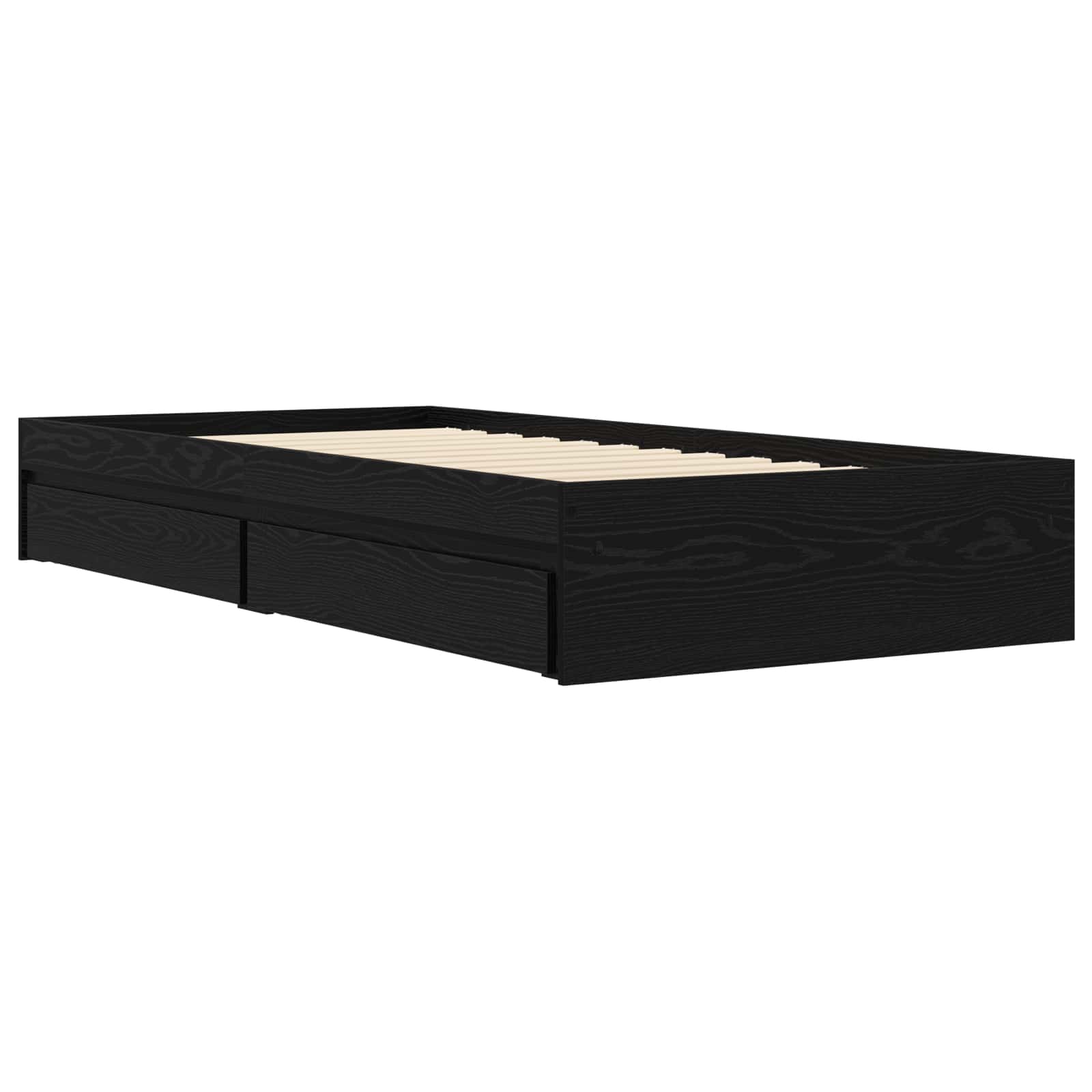 Telaio del letto con storage Rovere Nero 80 x 200 cm | homemem39