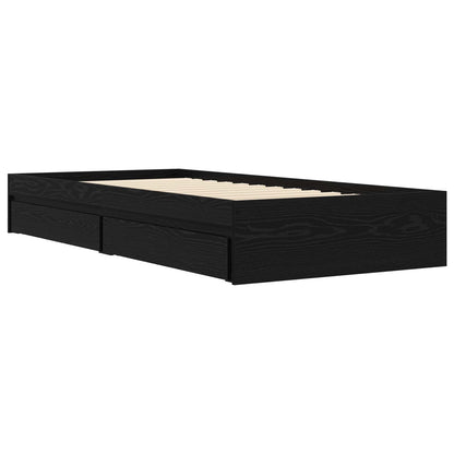 Telaio del letto con storage Rovere Nero 80 x 200 cm | homemem39