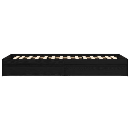 Telaio del letto con storage Rovere Nero 80 x 200 cm | homemem39
