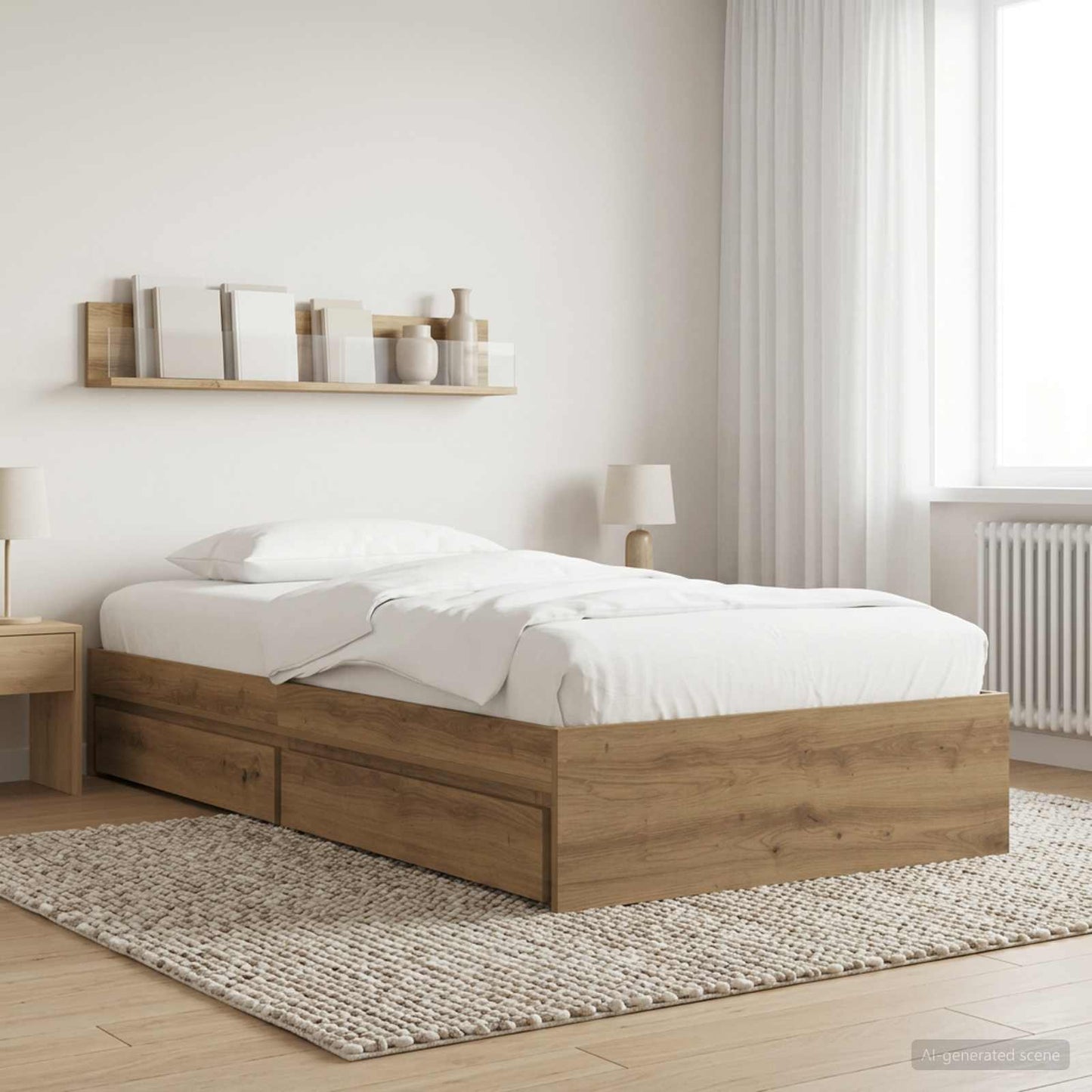 Telaio del letto con storage Rovere Artigianale 80 x 200 cm | homemem39