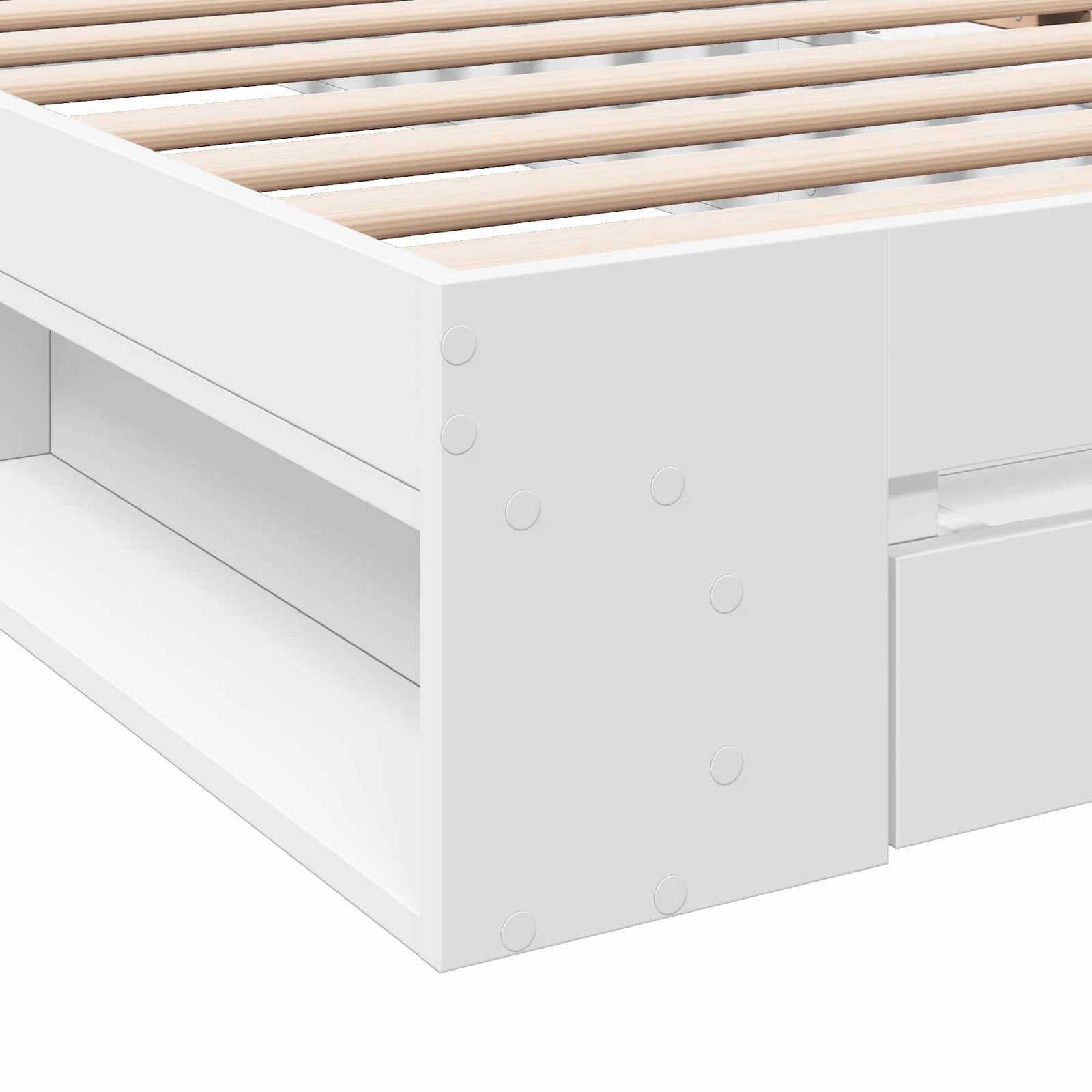 Telaio del letto con storage con cassetto Bianco 80 x 200 cm | homemem39