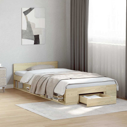Telaio del letto con storage Rovere Sonoma 80 x 200 cm | homemem39