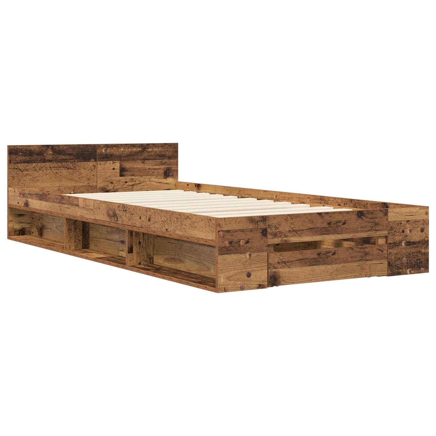 Telaio del letto con storage Legno antico 80 x 200 cm | homemem39