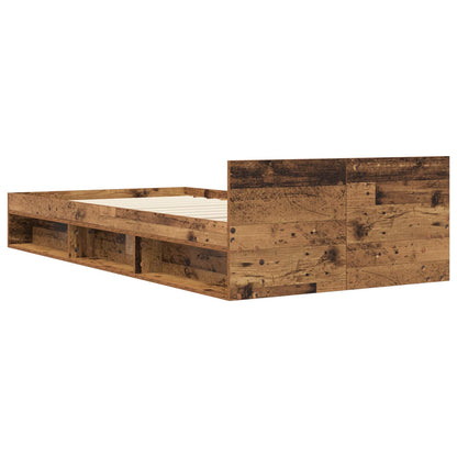 Telaio del letto con storage Legno antico 80 x 200 cm | homemem39