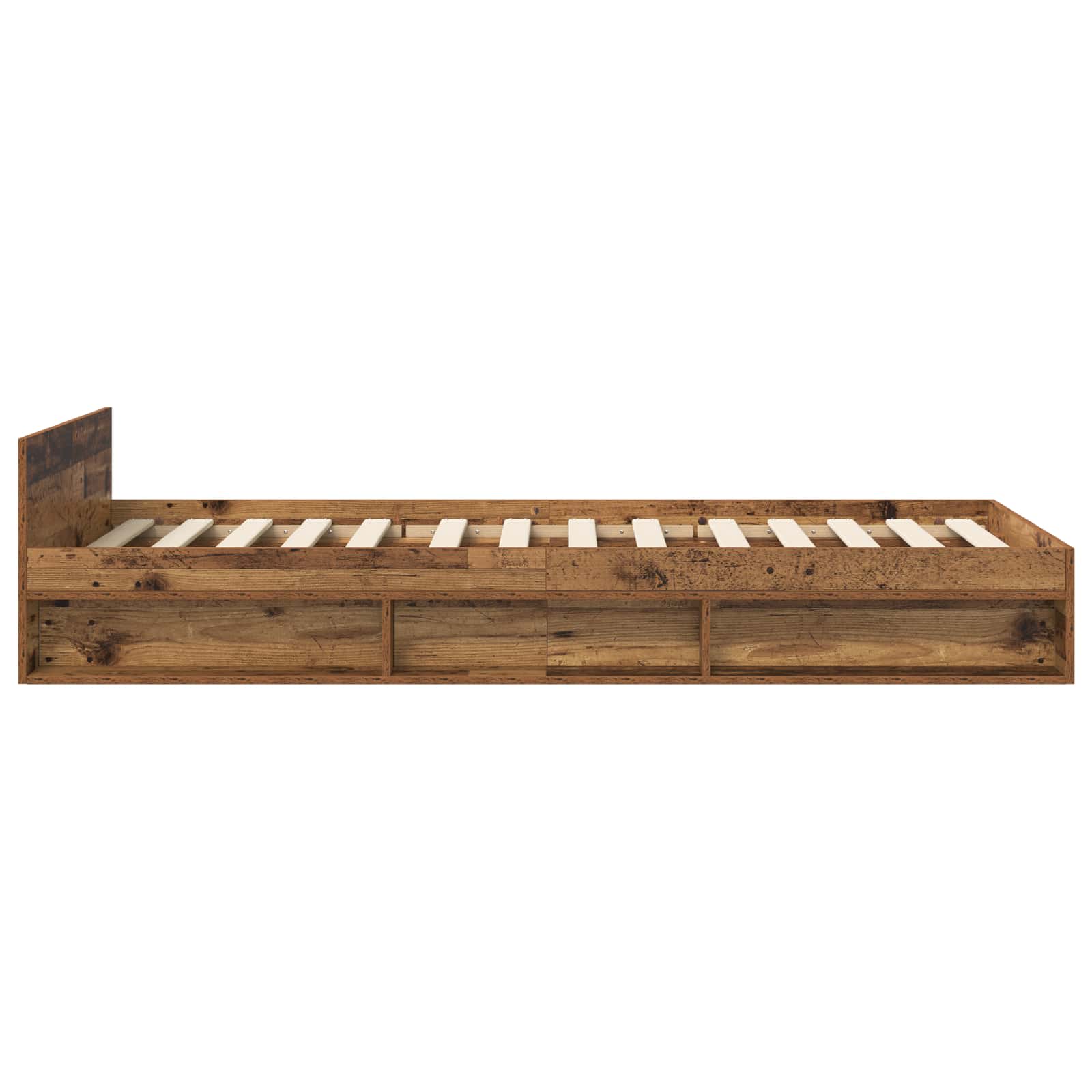 Telaio del letto con storage Legno antico 80 x 200 cm | homemem39