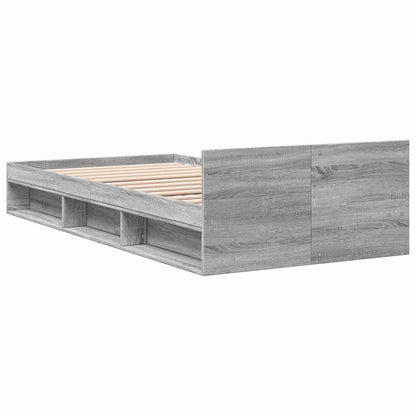 Telaio del letto con storage Sonoma grigio 80 x 200 cm | homemem39