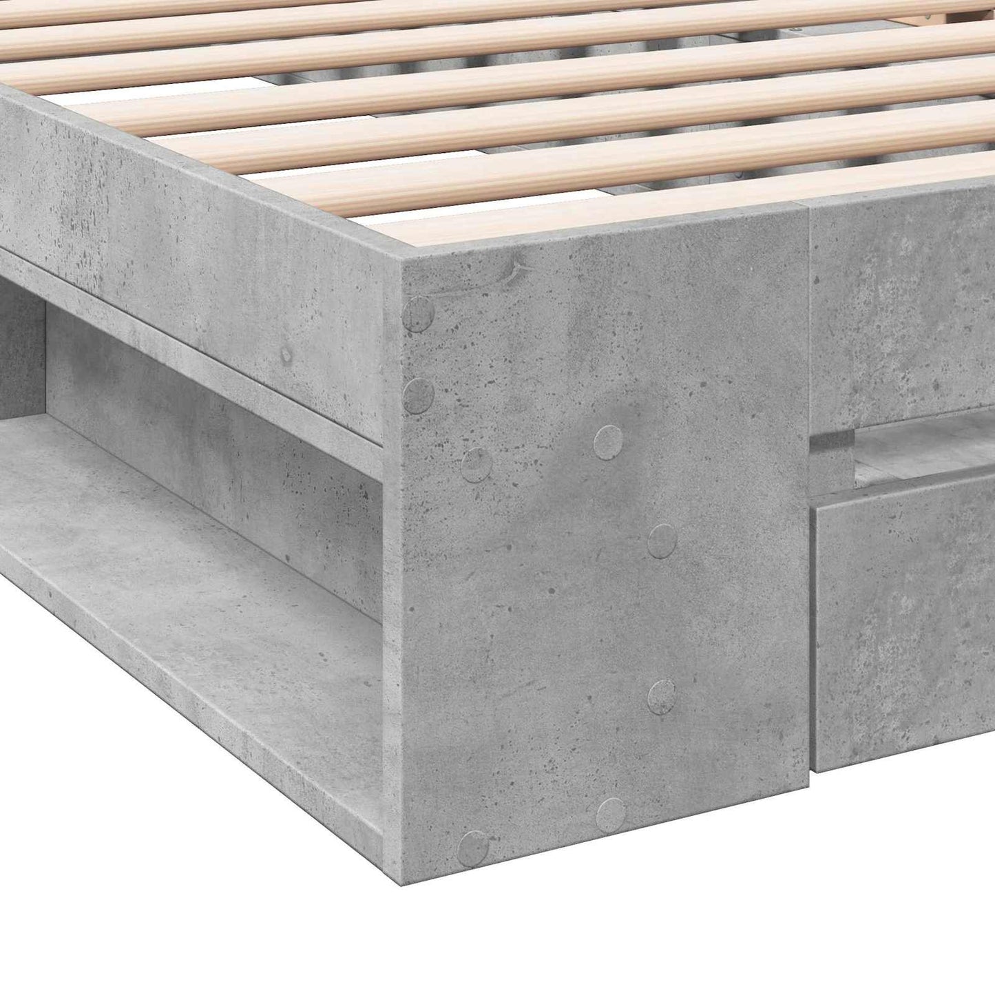 Telaio del letto con storage Grigio Cemento 80 x 200 cm | homemem39