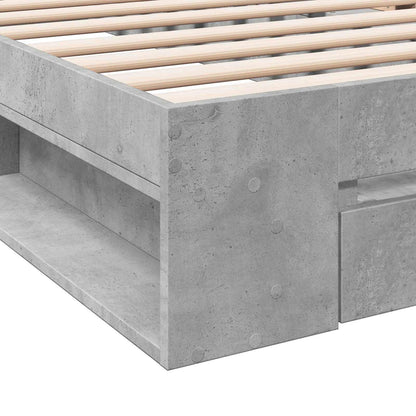 Telaio del letto con storage Grigio Cemento 80 x 200 cm | homemem39