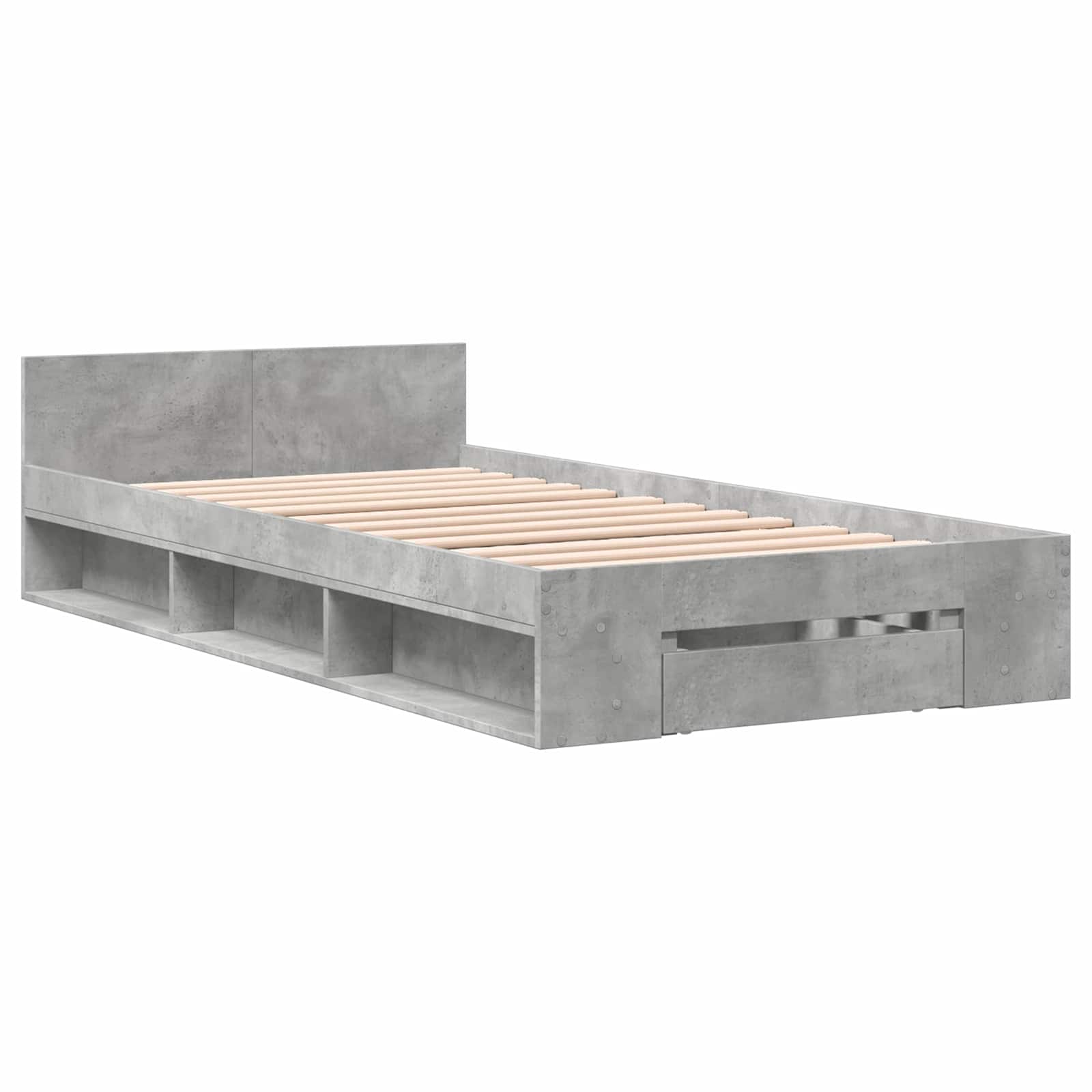 Telaio del letto con storage Grigio Cemento 80 x 200 cm | homemem39