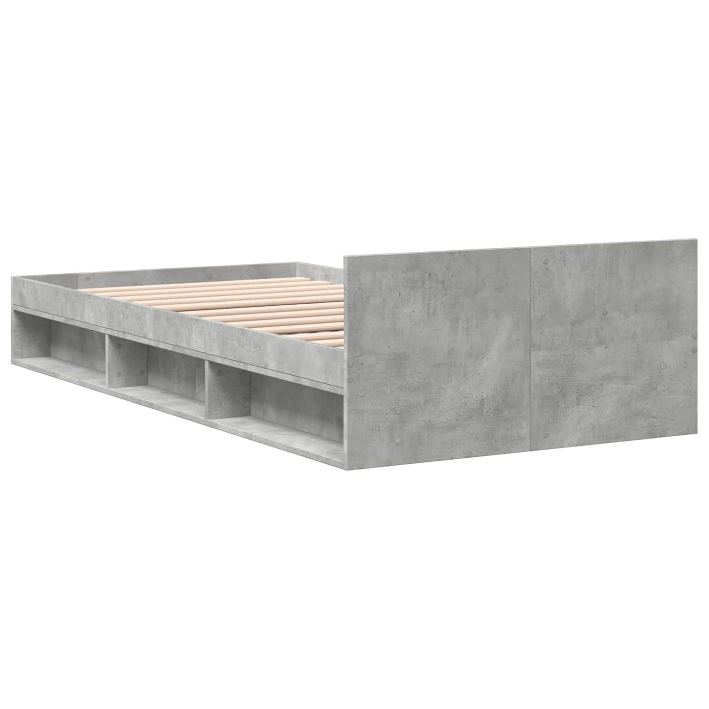 Telaio del letto con storage Grigio Cemento 80 x 200 cm | homemem39