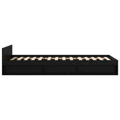 Telaio del letto con storage Rovere Nero 80 x 200 cm | homemem39