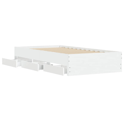 Telaio del letto con storage con cassetto Bianco 80 x 200 cm | homemem39