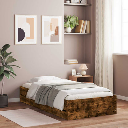 Telaio del letto con storage Rovere Fumo 80 x 200 cm | homemem39