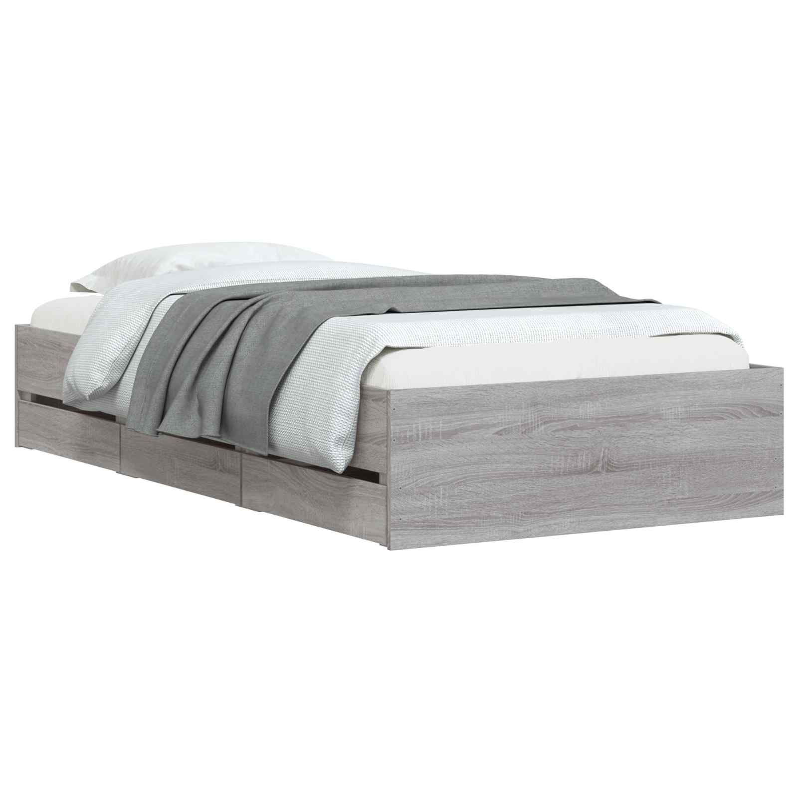 Telaio del letto con storage Grigio Cemento 80 x 200 cm | homemem39