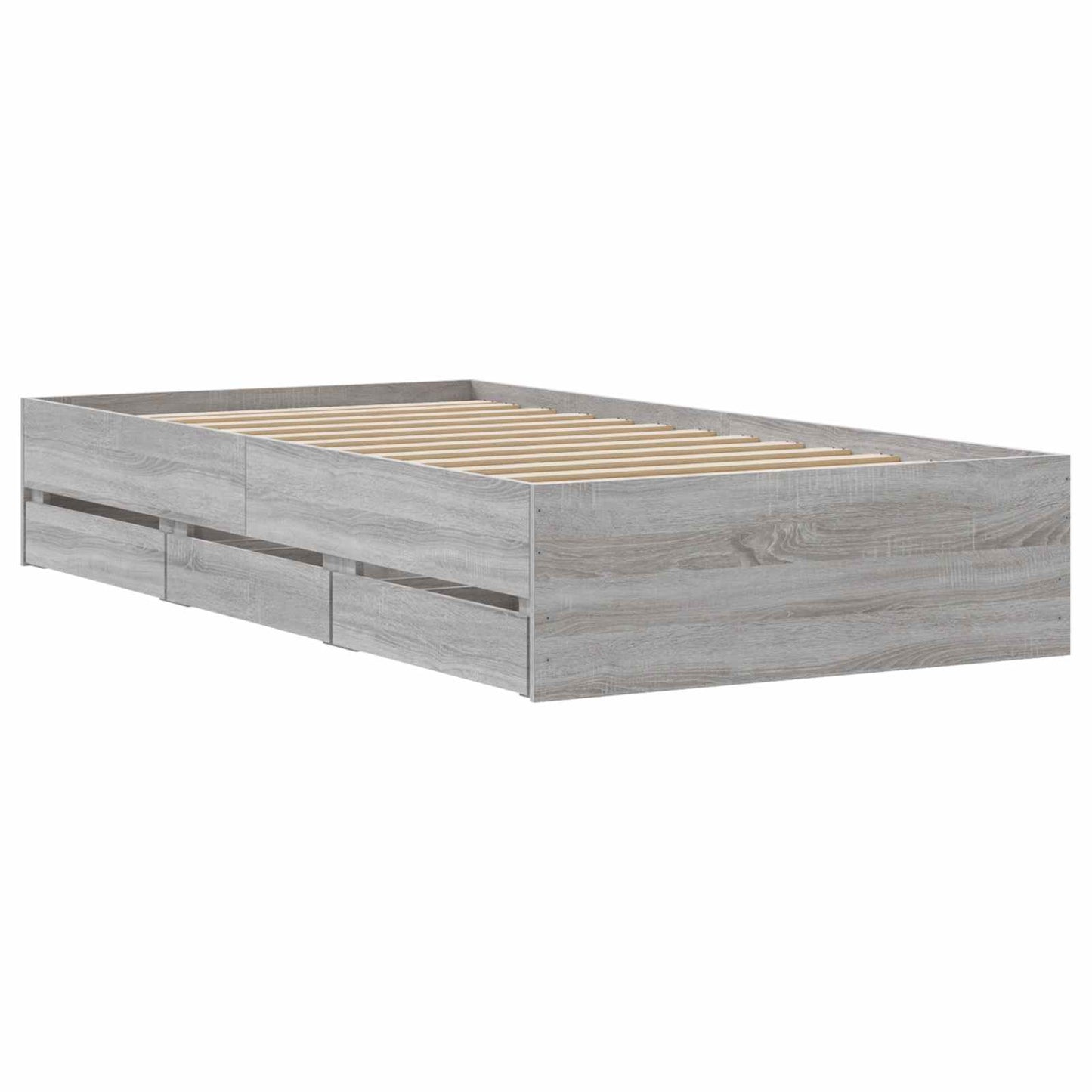 Telaio del letto con storage Grigio Cemento 80 x 200 cm | homemem39