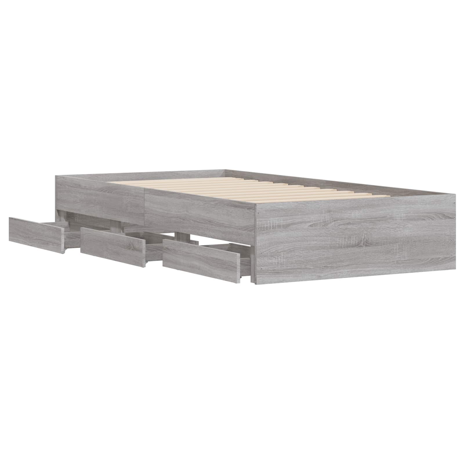 Telaio del letto con storage Grigio Cemento 80 x 200 cm | homemem39