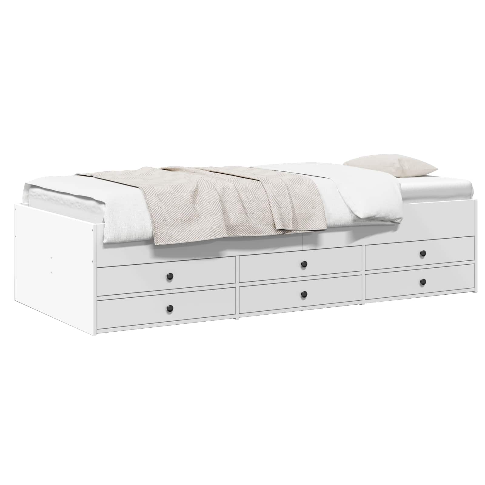 Telaio del letto con storage con cassetto Bianco 80 x 200 cm | homemem39