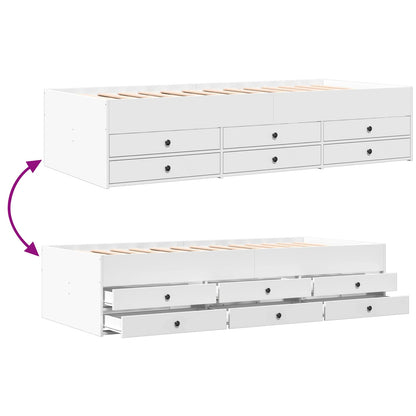 Telaio del letto con storage con cassetto Bianco 80 x 200 cm | homemem39