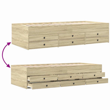 Telaio del letto con storage Rovere Sonoma 80 x 200 cm | homemem39