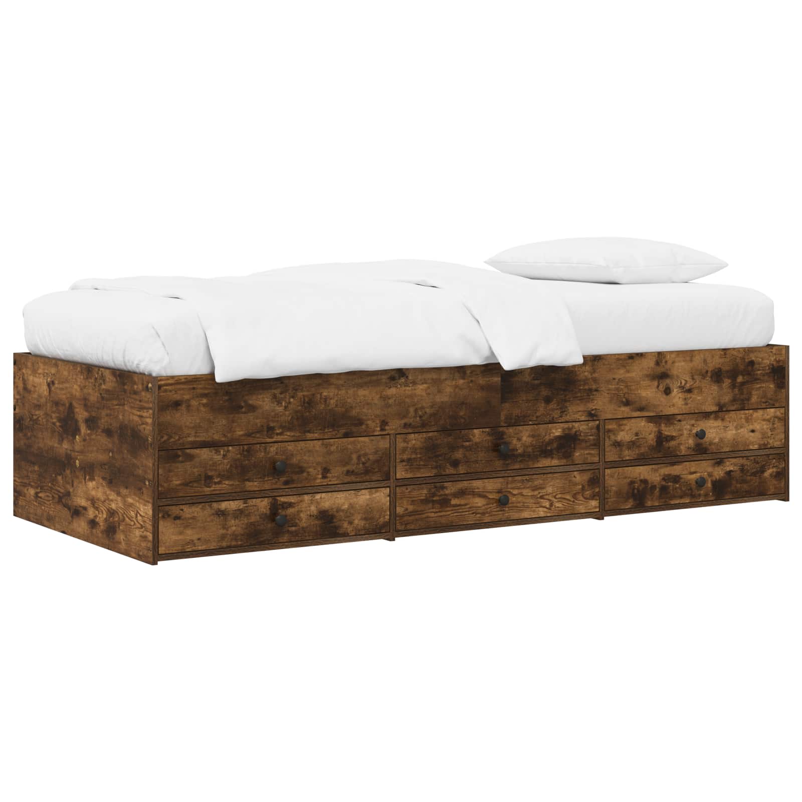 Telaio del letto con storage Rovere Fumo 80 x 200 cm | homemem39