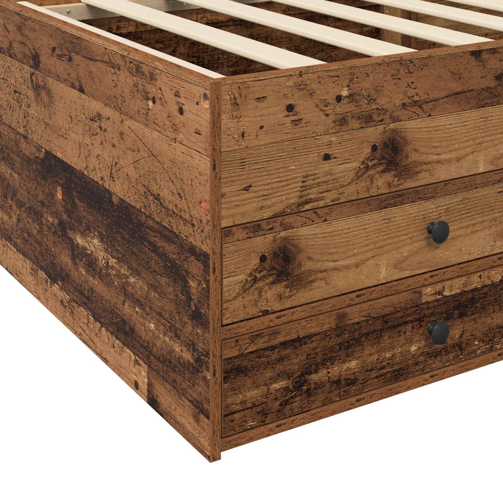 Telaio del letto con storage Legno antico 80 x 200 cm | homemem39
