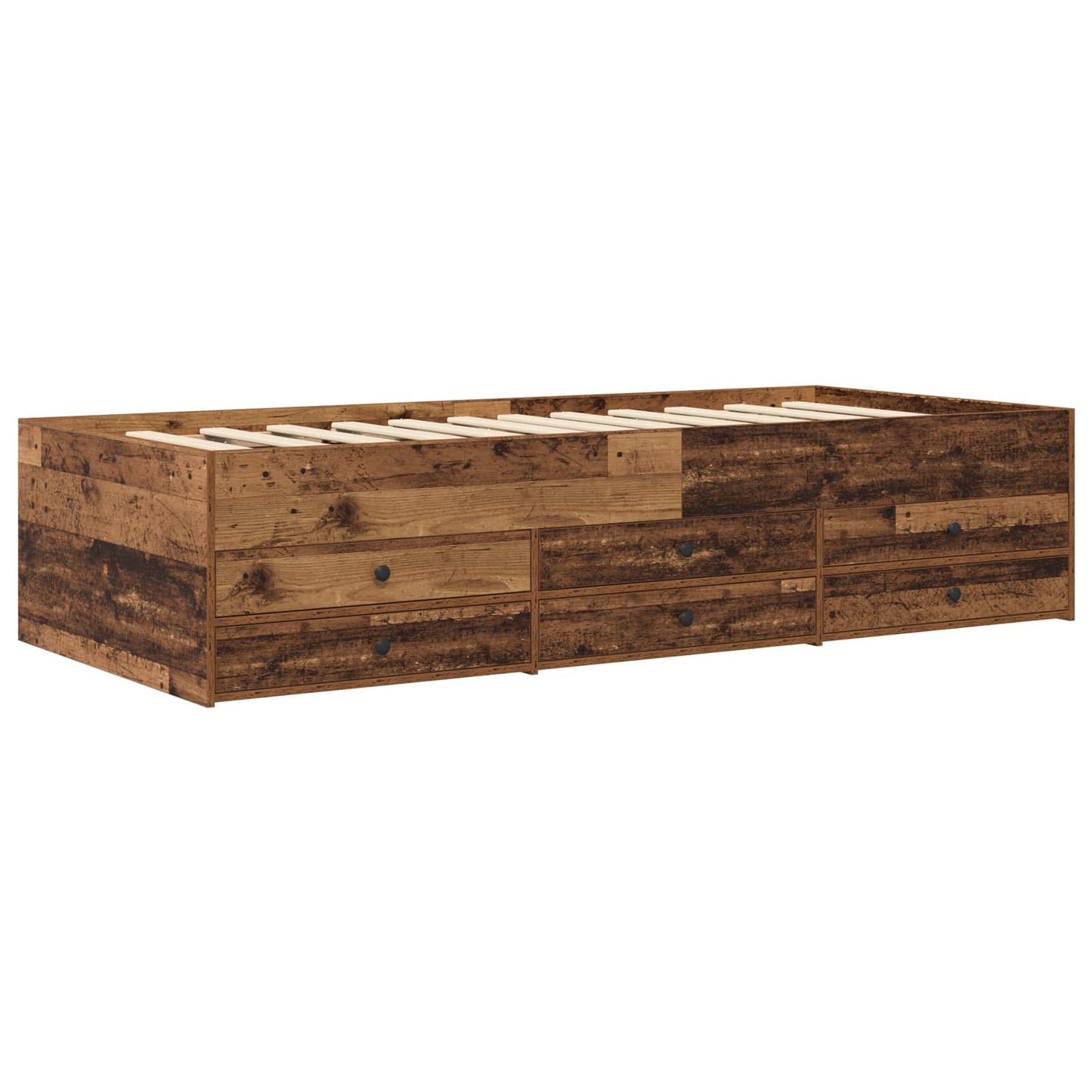 Telaio del letto con storage Legno antico 80 x 200 cm | homemem39