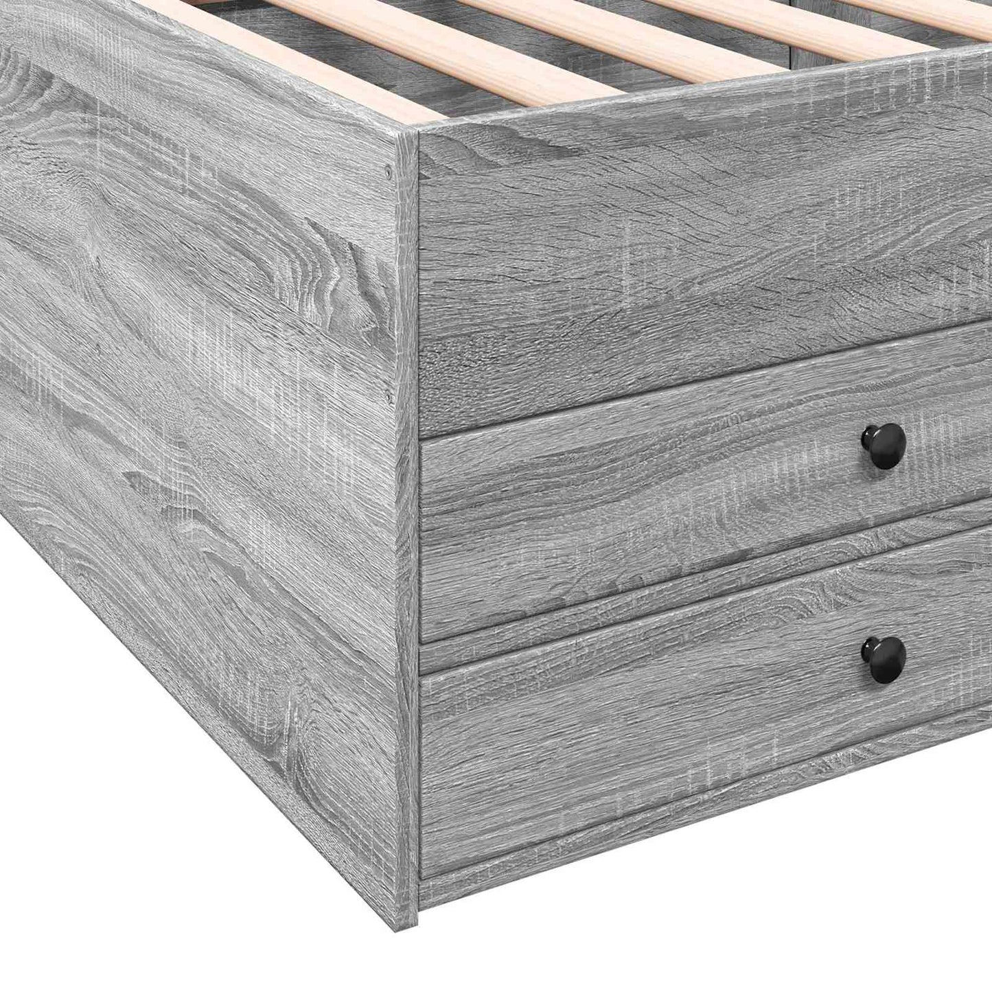 Telaio del letto con storage Sonoma grigio 80 x 200 cm | homemem39