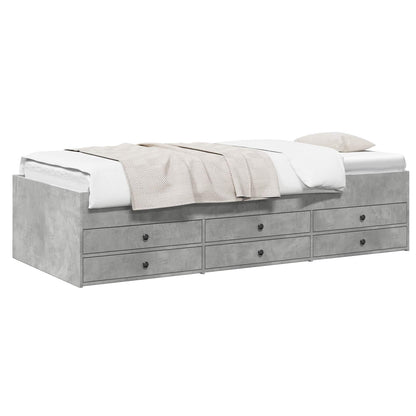 Telaio del letto con storage Grigio Cemento 80 x 200 cm | homemem39