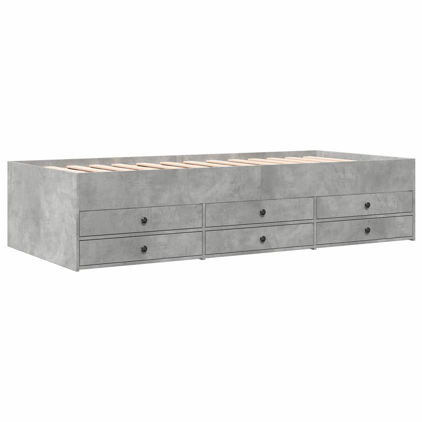 Telaio del letto con storage Grigio Cemento 80 x 200 cm | homemem39
