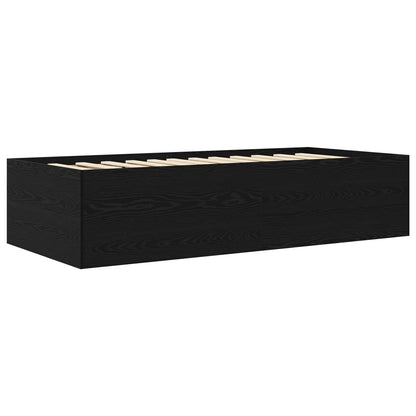 Telaio del letto con storage Rovere Nero 80 x 200 cm | homemem39
