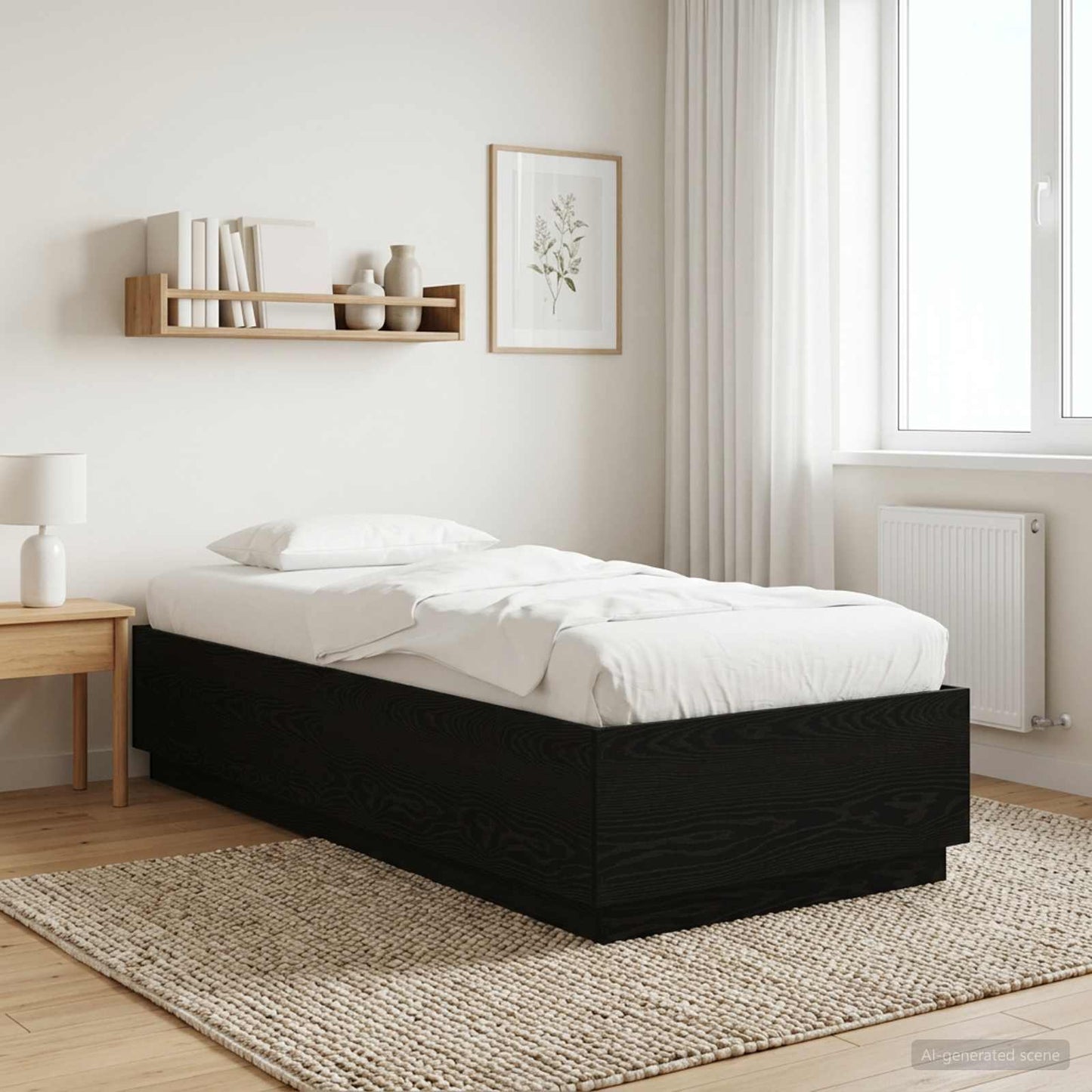 Struttura del letto Rovere Nero 80 x 200 cm | homemem39