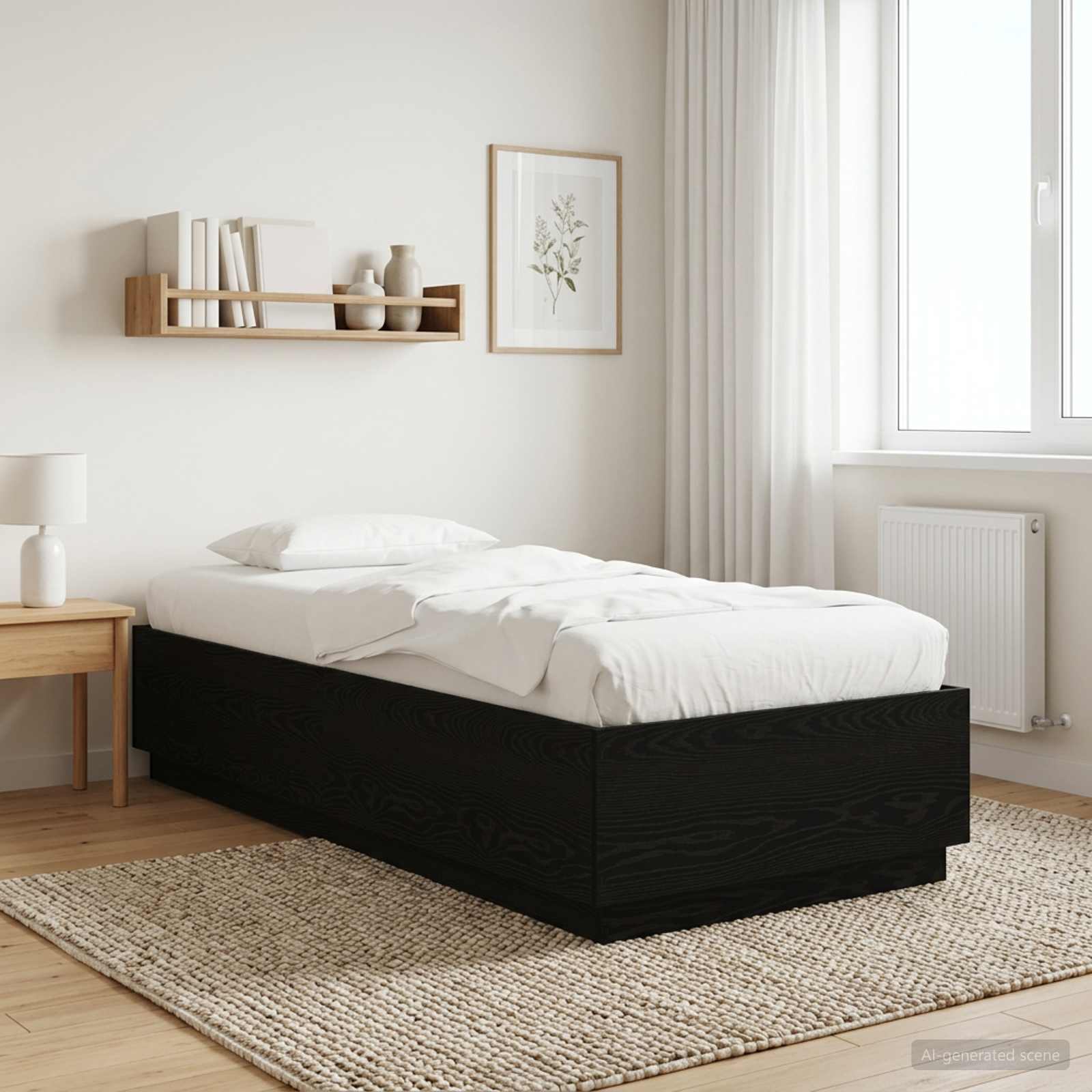 Struttura del letto Rovere Nero 80 x 200 cm | homemem39