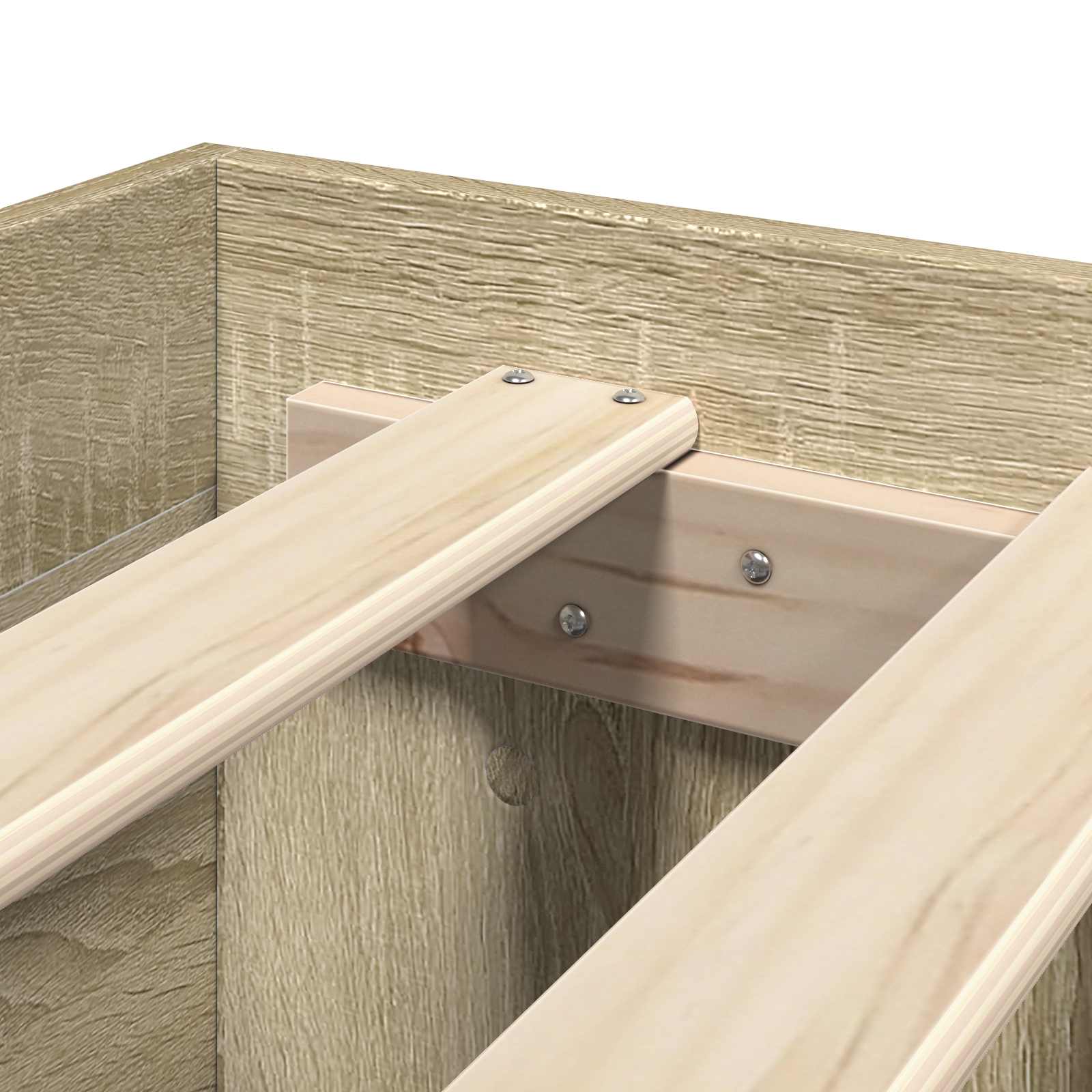 Struttura del letto con lo scaffale Rovere Sonoma 80 x 200 cm | homemem39