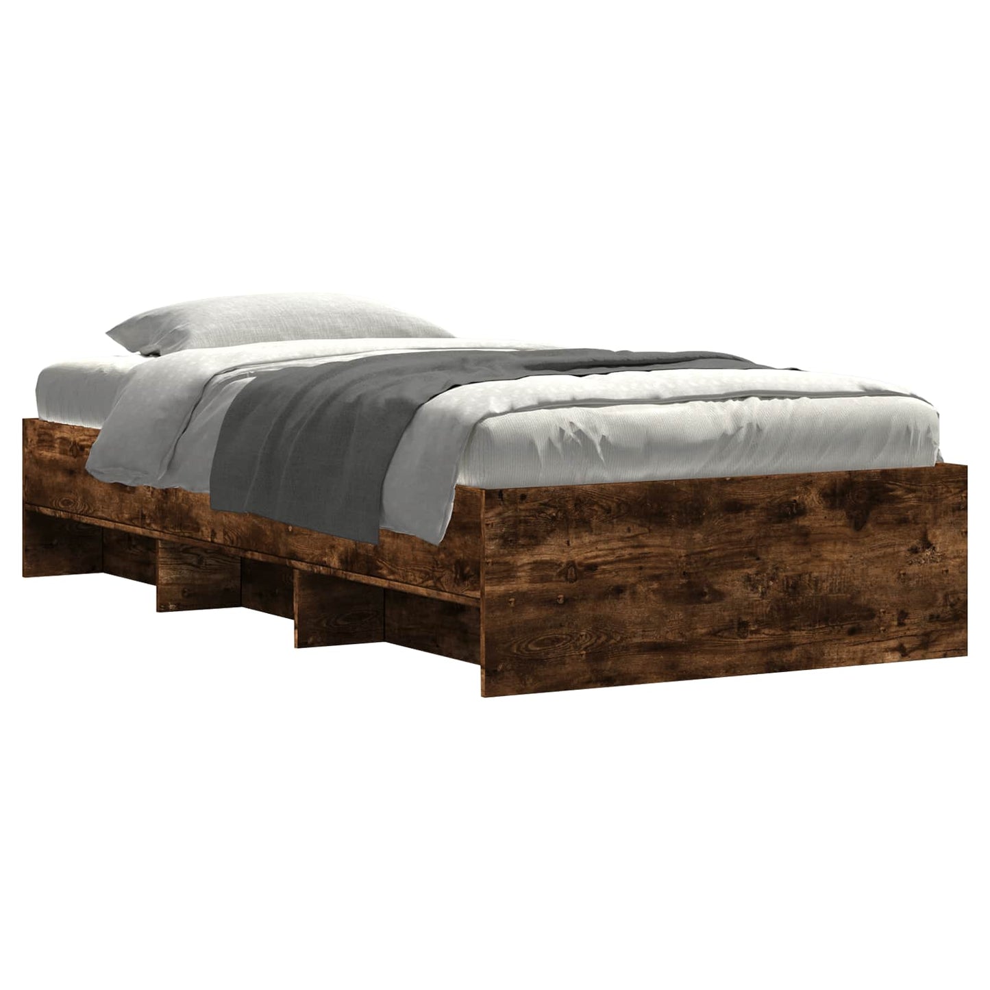 Struttura del letto con lo scaffale Rovere Fumo 80 x 200 cm | homemem39