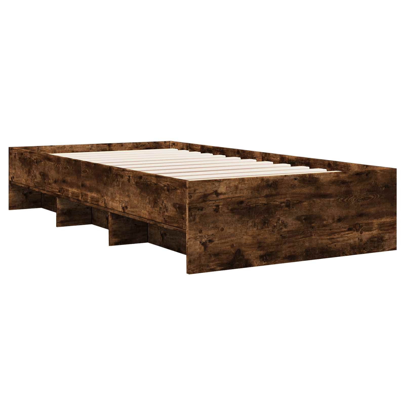 Struttura del letto con lo scaffale Rovere Fumo 80 x 200 cm | homemem39