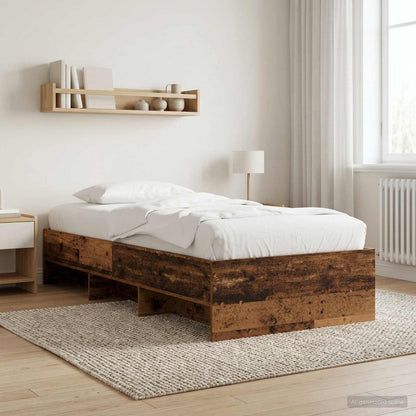 Struttura del letto con lo scaffale Legno antico 80 x 200 cm | homemem39
