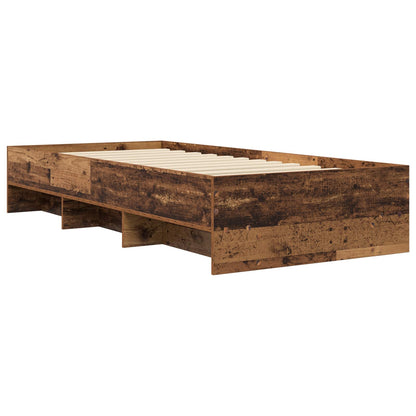 Struttura del letto con lo scaffale Legno antico 80 x 200 cm | homemem39