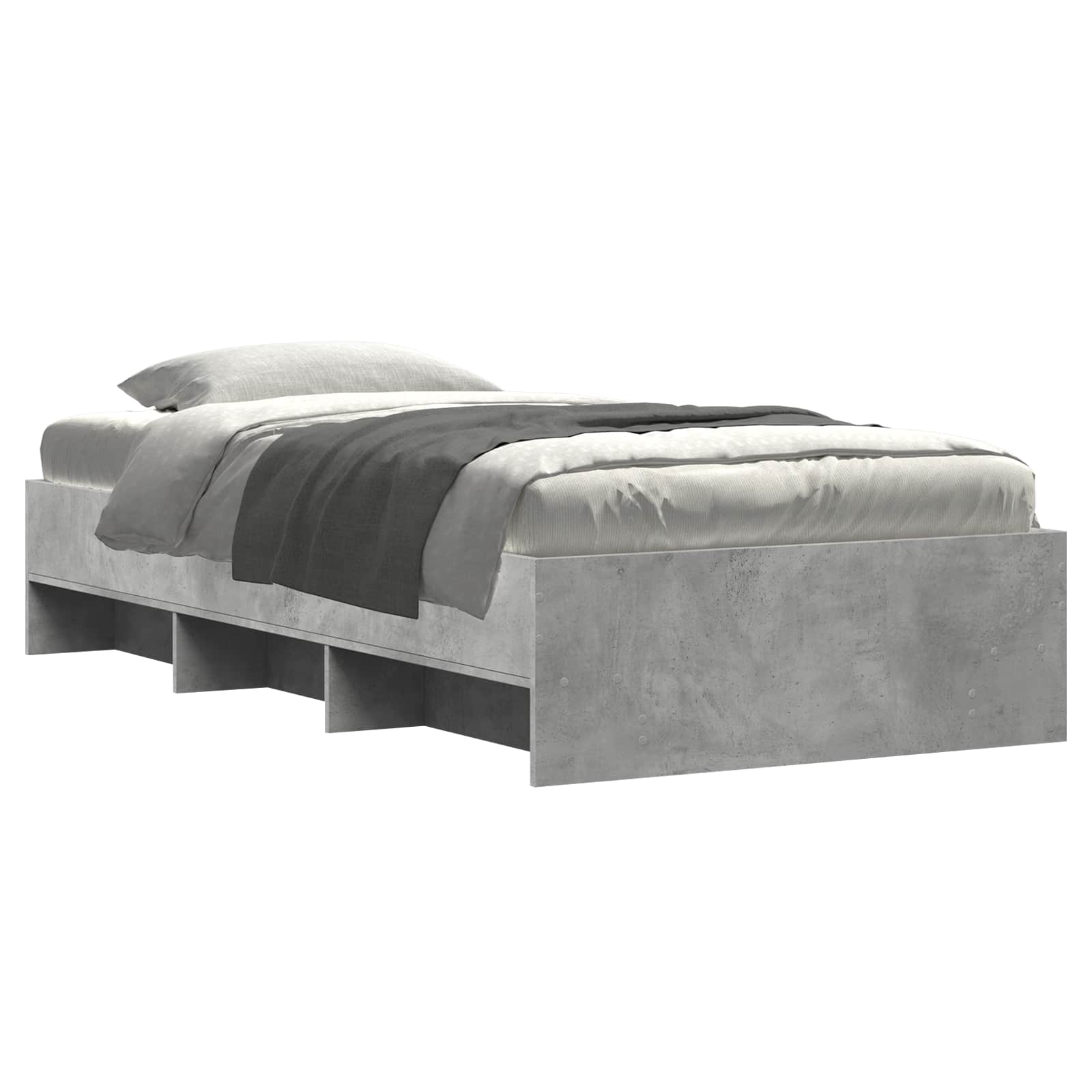 Struttura del letto con lo scaffale Grigio Cemento 80 x 200 cm | homemem39