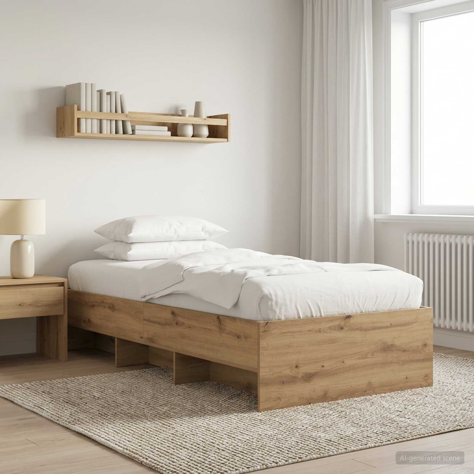 Struttura del letto Rovere Artigianale 80 x 200 cm | homemem39