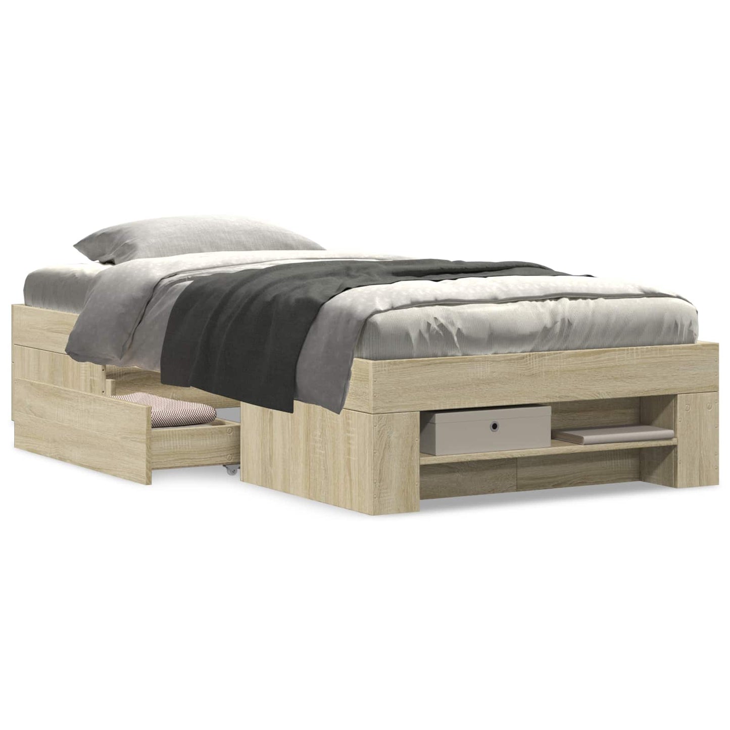 Telaio del letto con storage Rovere Sonoma 80 x 200 cm | homemem39