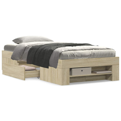 Telaio del letto con storage Rovere Sonoma 80 x 200 cm | homemem39