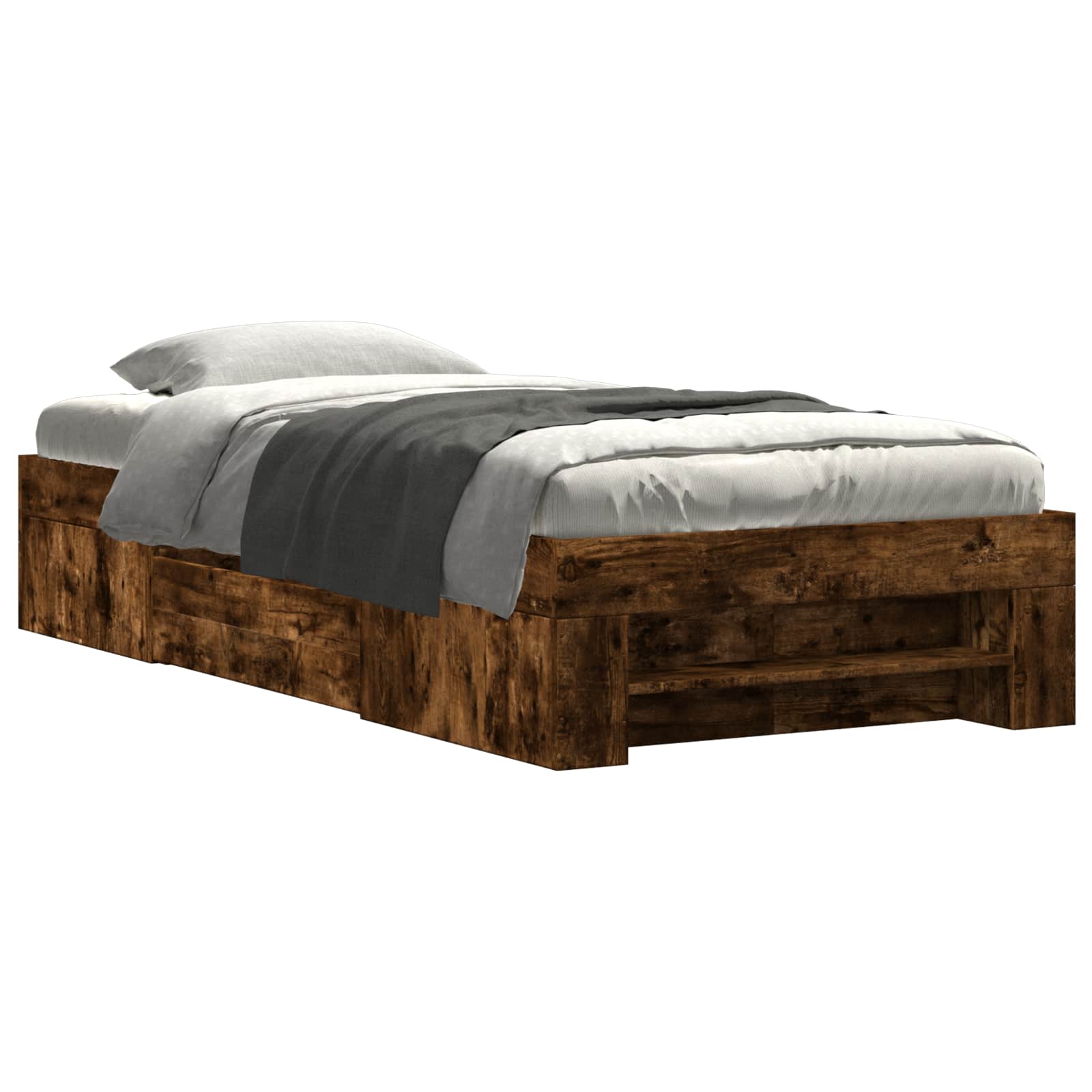 Telaio del letto con storage Rovere Fumo 80 x 200 cm | homemem39