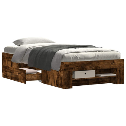 Telaio del letto con storage Rovere Fumo 80 x 200 cm | homemem39