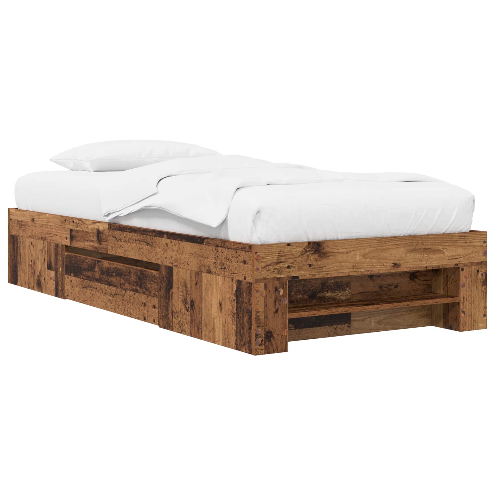 Telaio del letto con storage Legno antico 80 x 200 cm | homemem39