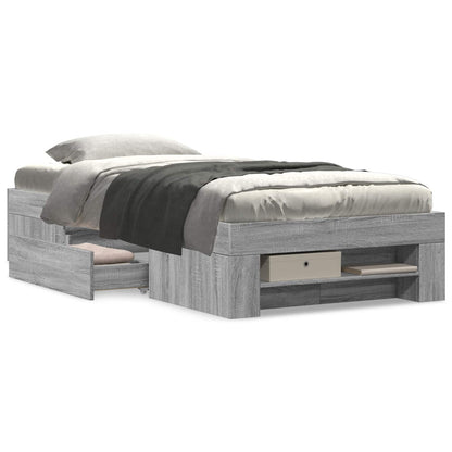 Telaio del letto con storage Sonoma grigio 80 x 200 cm | homemem39