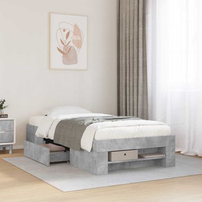 Telaio del letto con storage Grigio Cemento 80 x 200 cm | homemem39