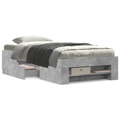 Telaio del letto con storage Grigio Cemento 80 x 200 cm | homemem39