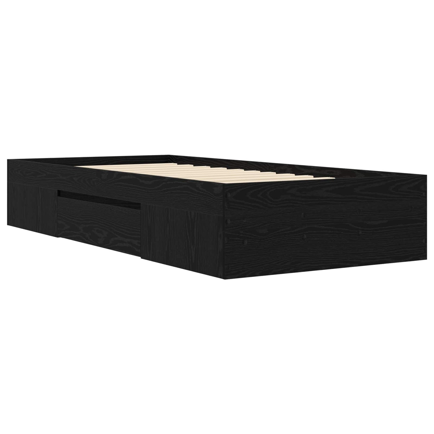 Telaio del letto con storage Rovere Nero 80 x 200 cm | homemem39