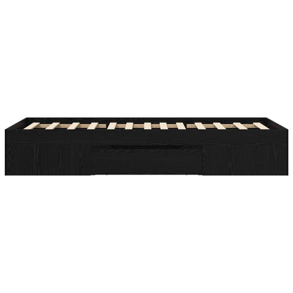 Telaio del letto con storage Rovere Nero 80 x 200 cm | homemem39