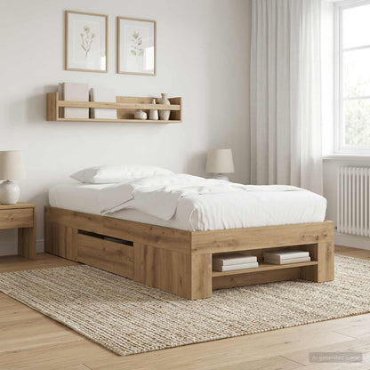 Telaio del letto con storage Rovere Artigianale 80 x 200 cm